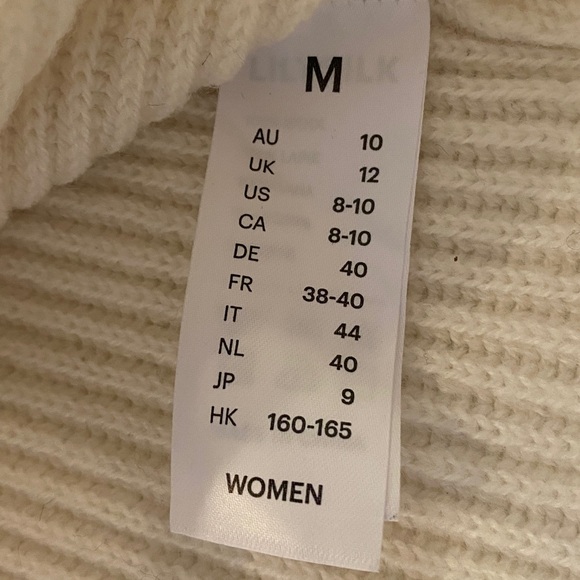 LILYSILK Women's Ribbed Turtleneck Wool Sweater Cream Size M - Picture 11 of 12